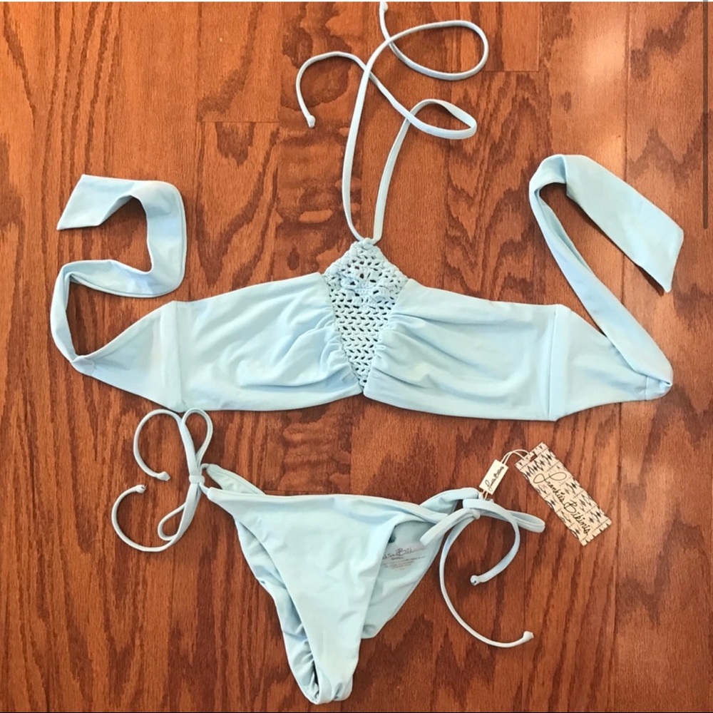 Frankie’s Bikinis Harlow Bikini in Sky Small/Medium NWT